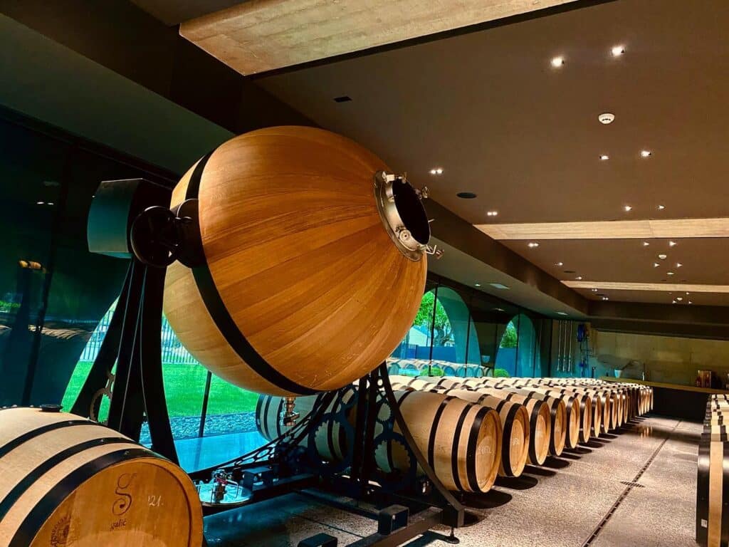 Galić Winery indoor barrique room wine cellar