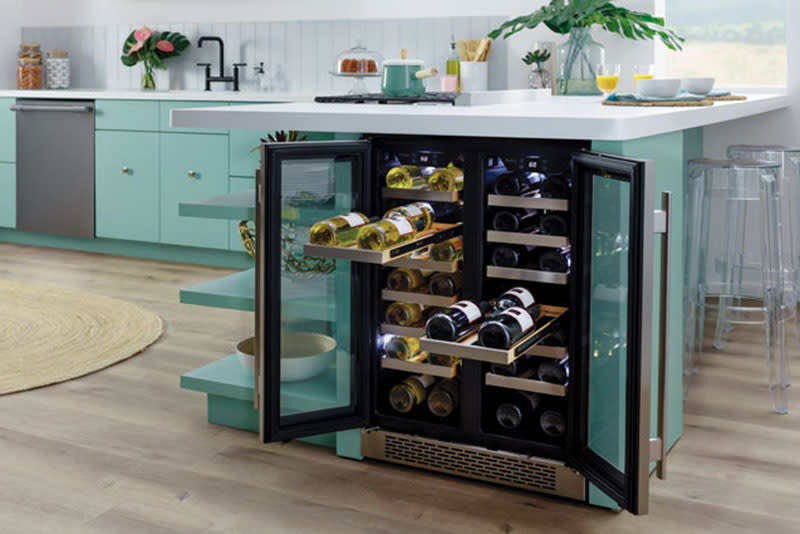 Image of undercounter wine cooler in a kitchen