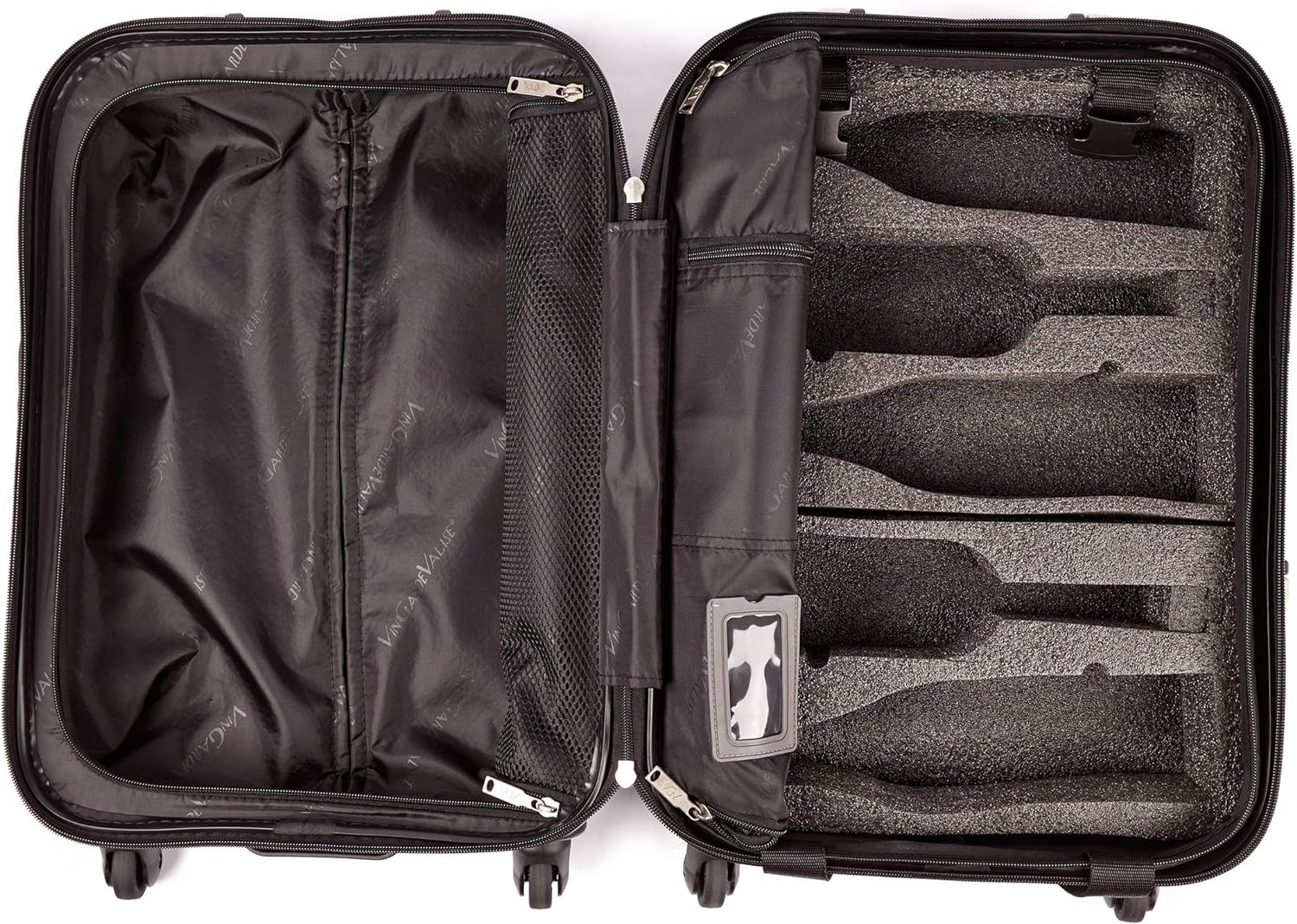 VinGardeValise Universal Travel Wine Suitcase for 5 Wine Bottles
