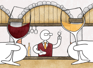 Graphic image of wine glasses