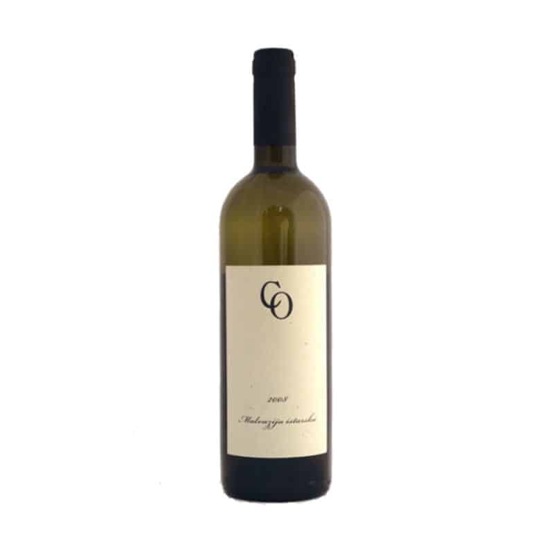 A bottle of Coronica Winery Malvazija wine