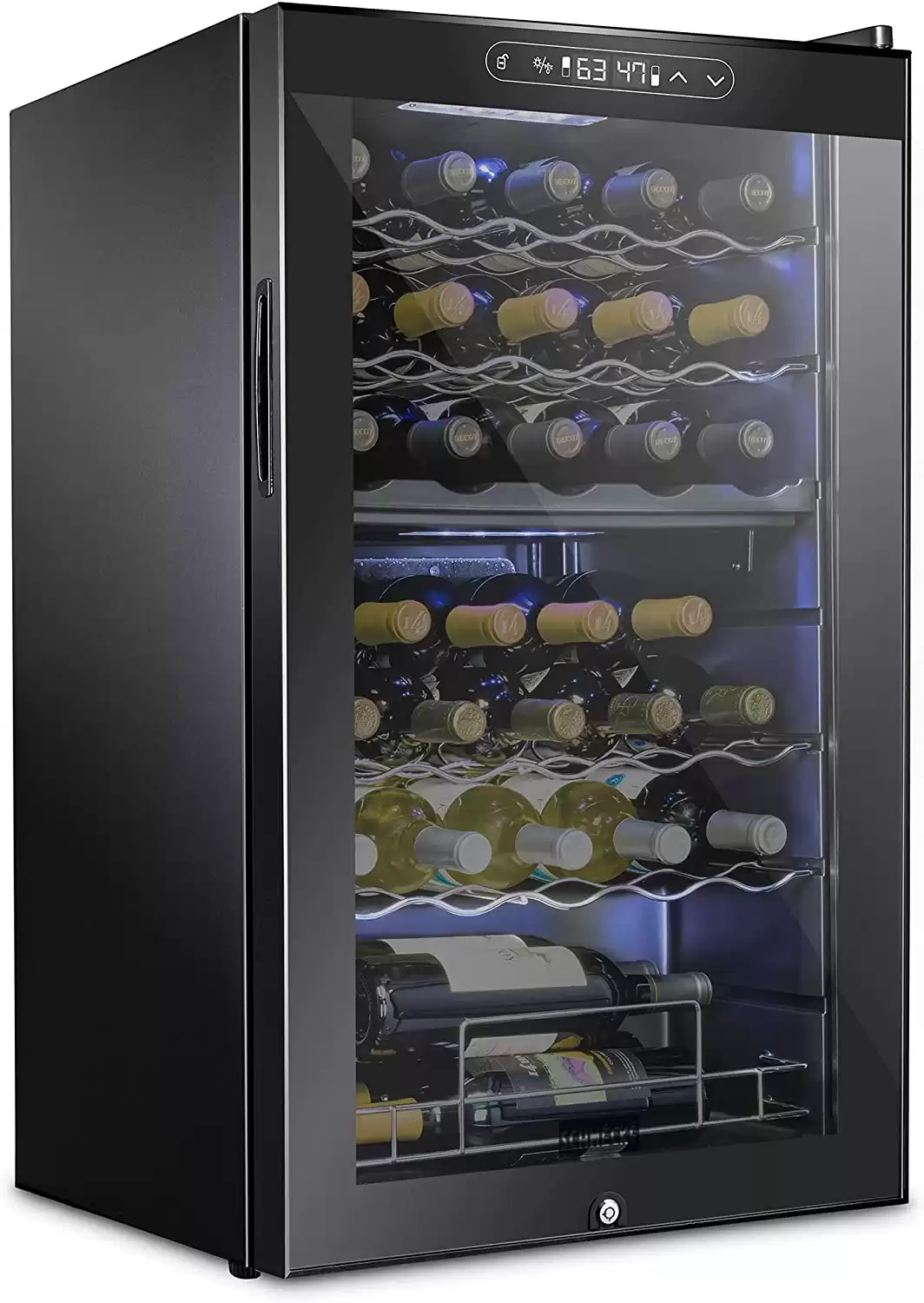 SCHMECKE 33 Bottle Dual Zone Wine Refrigerator with Lock