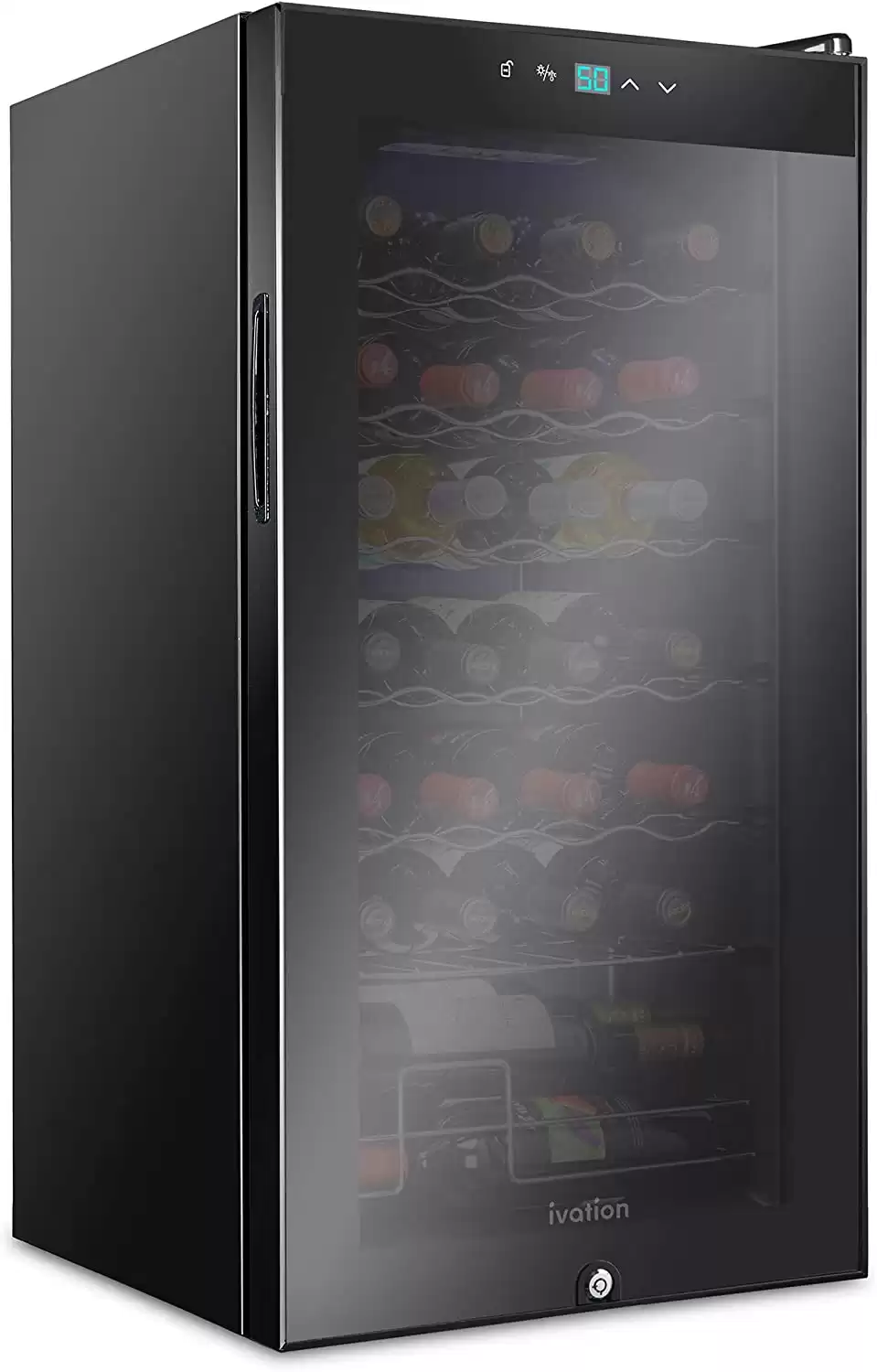Ivation 28 Bottle Freestanding Wine Cooler with Lock