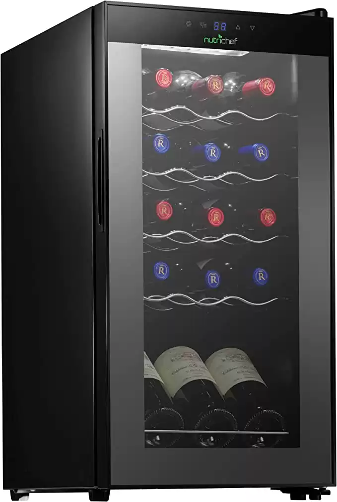 NutriChef Compressor Wine Refrigerator With 15 Bottle Capacity