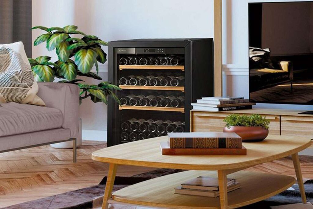 Image of a Wine Enthusiast wine cooler in a living room