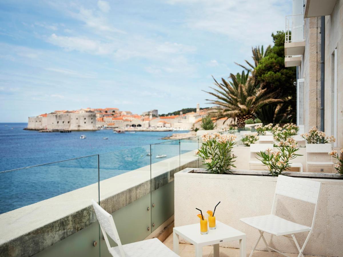 Image shows scenic panorama of Dubrovnik from Hotel Excelsior