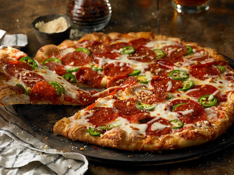 Image of spicy sausage and jalapeno pizza