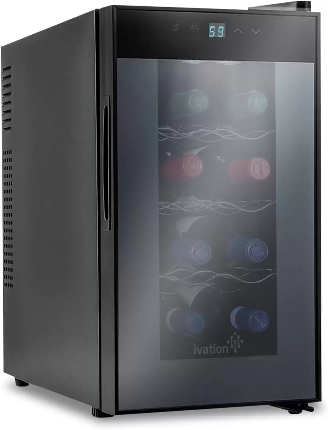 Ivation 8 Bottle Thermoelectric Countertop Wine Cooler with Digital Temperature Display & Quiet Operation Fridge