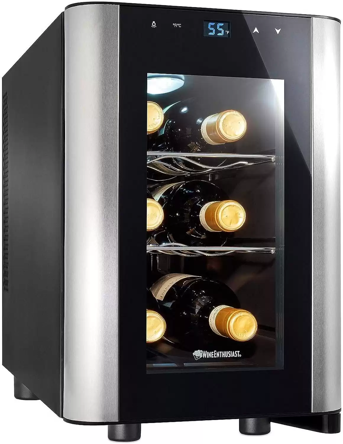 Wine Enthusiast 6 Bottle Countertop Wine Cooler – Mini Fridge for Kitchen