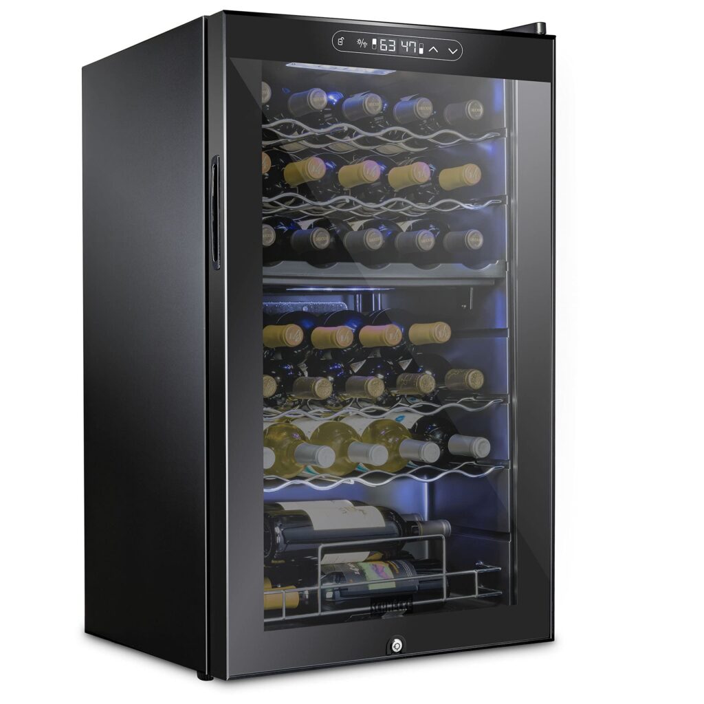 Image of SCHMECKE 33 Bottle Dual Zone Wine Cooler Refrigerator 