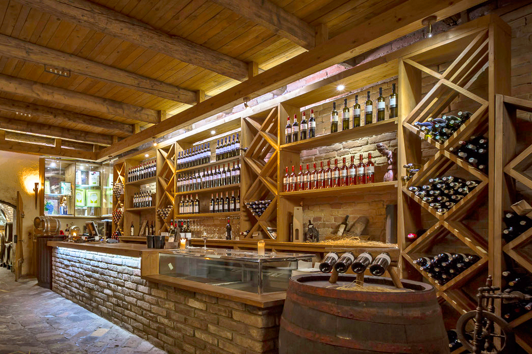 Image of an interior design of a wine shop and tasting room at Josić Winery