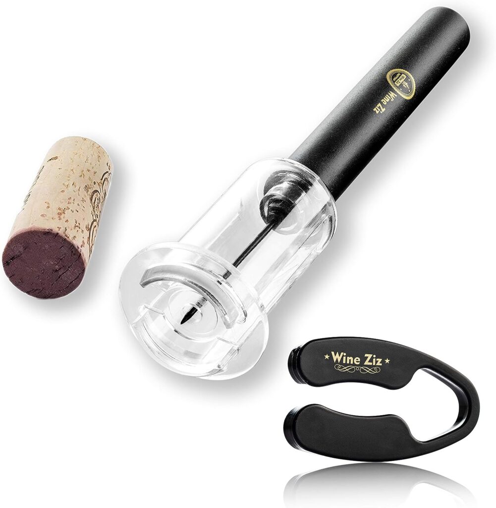 Image of Wine Ziz Wine Ziz Amazingly Simple Wine Opener with Foil Cutter Gift Set for Wine Lovers | Upgraded Wine Pump Air Pressure Wine Bottle Opener