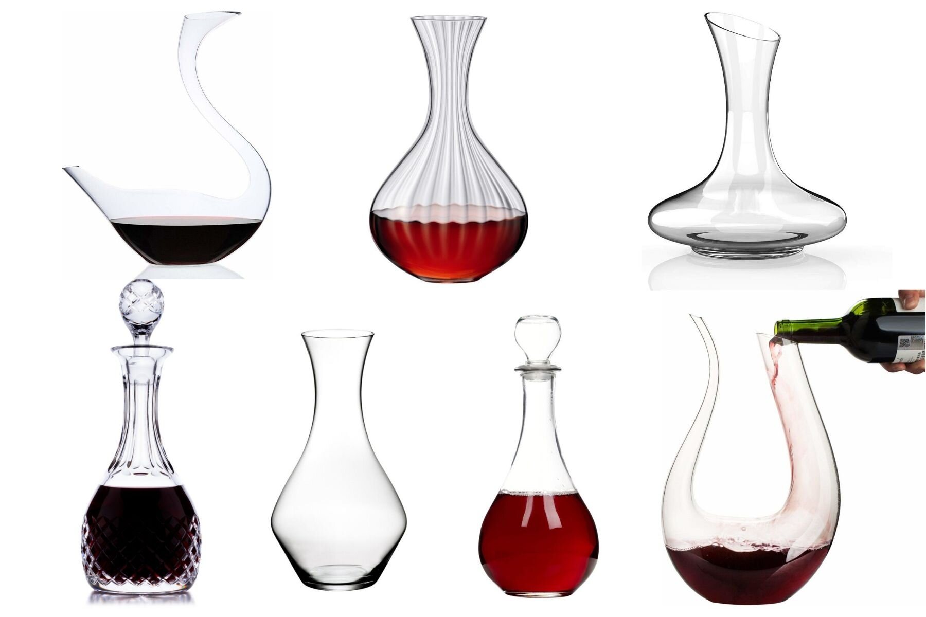 Image of various types of wine decanters