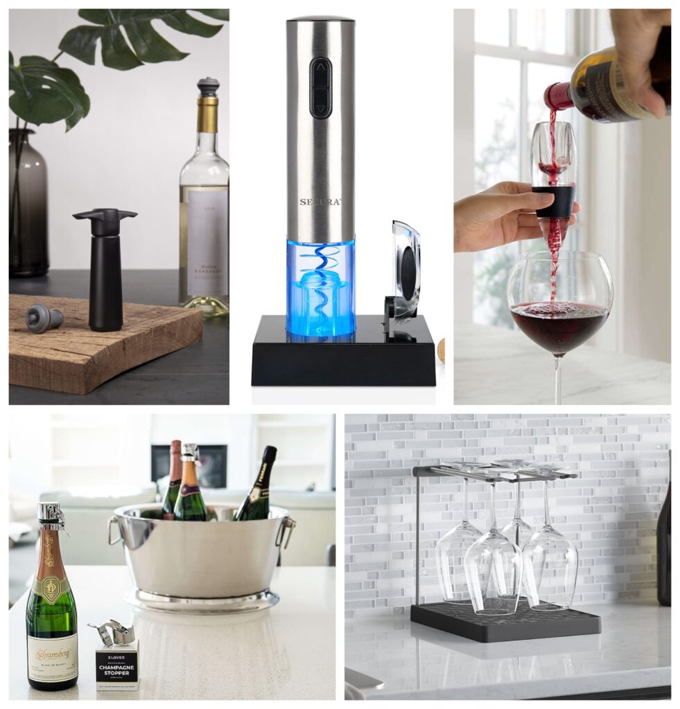 Image of various affordable wine gifts under $50