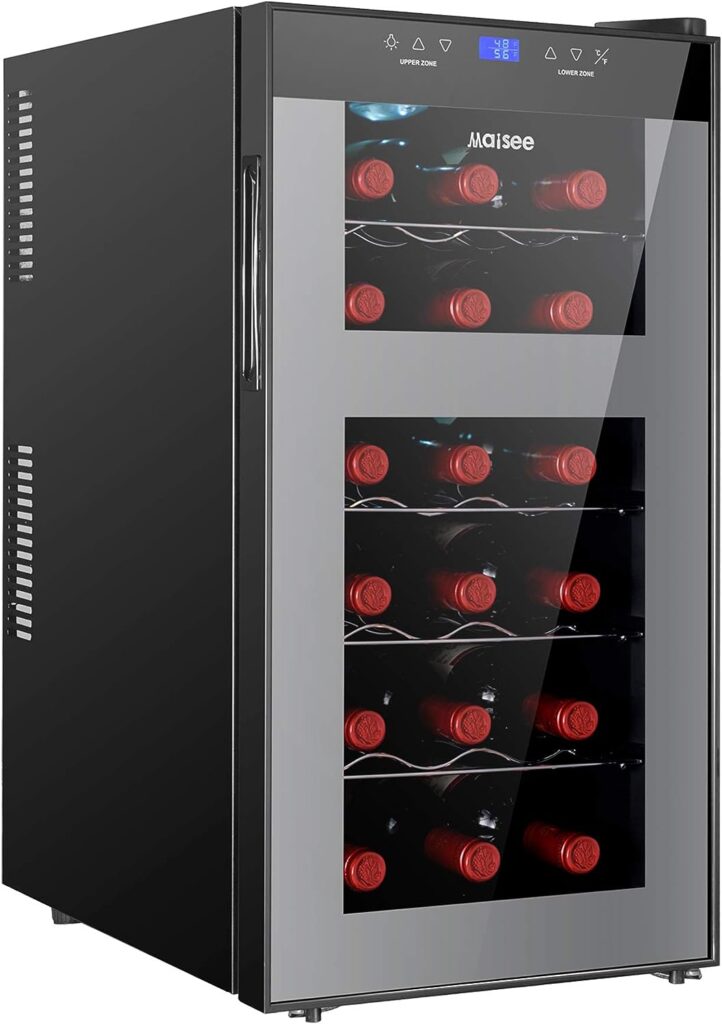 Image of maisee Dual Zone,18 Bottles Wine Cooler 