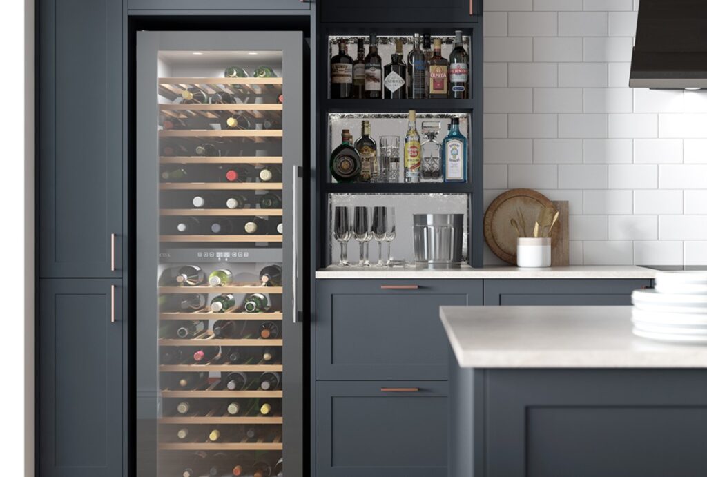 Image of wine refrigerator in a kitchen