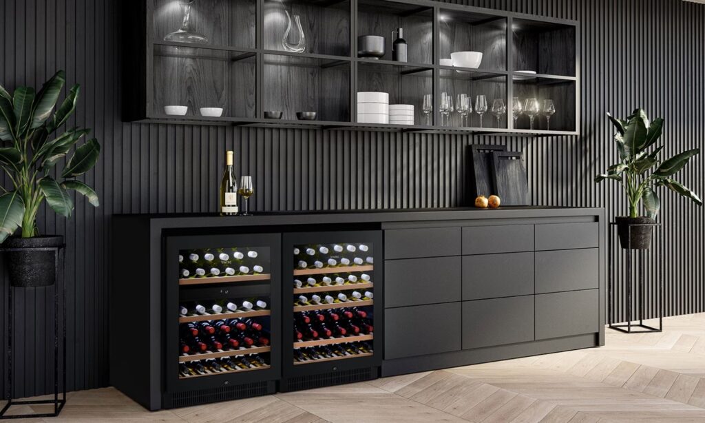 Image of Vintec small wine cabinet in a living room