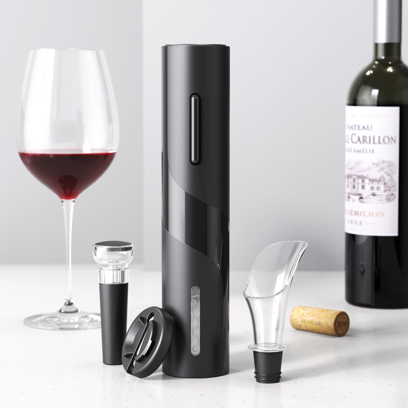 Image of an an electric wine bottle opener set