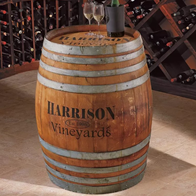 Image of Personalized Finished Full Wine Barrel