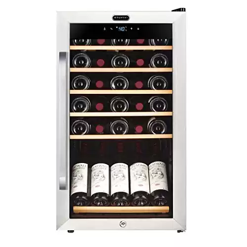 Whynter 34 Bottle Freestanding Stainless Steel Wine Refrigerator