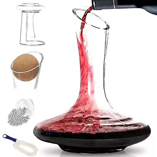 BTaT- XL Decanter with Drying Stand, Stopper, Brush and Beads