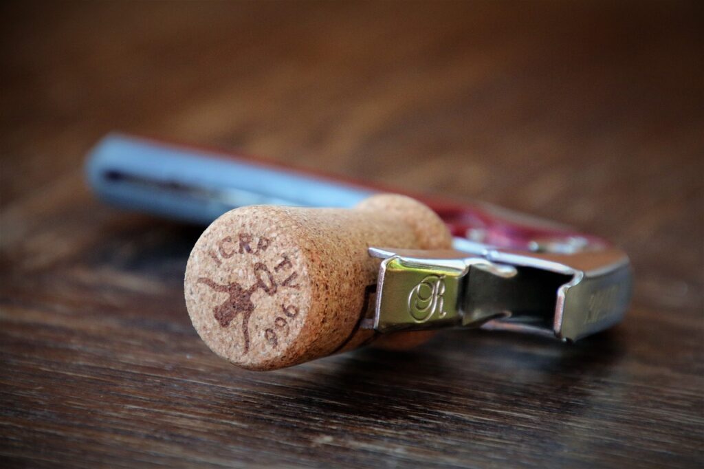 Image of wine opener with a cork