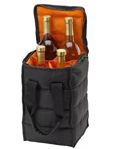 Wine Carrier Tote Bag for 4 Wine Bottles